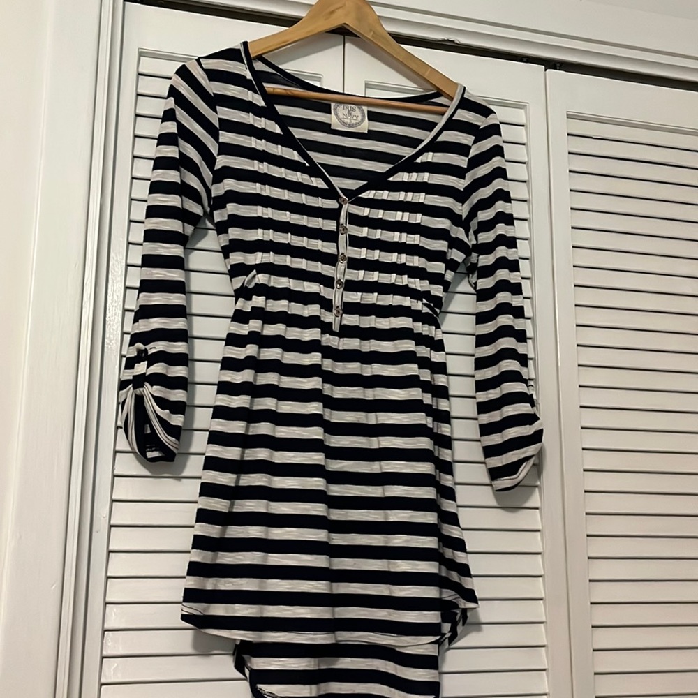 Iris and Navy blouse